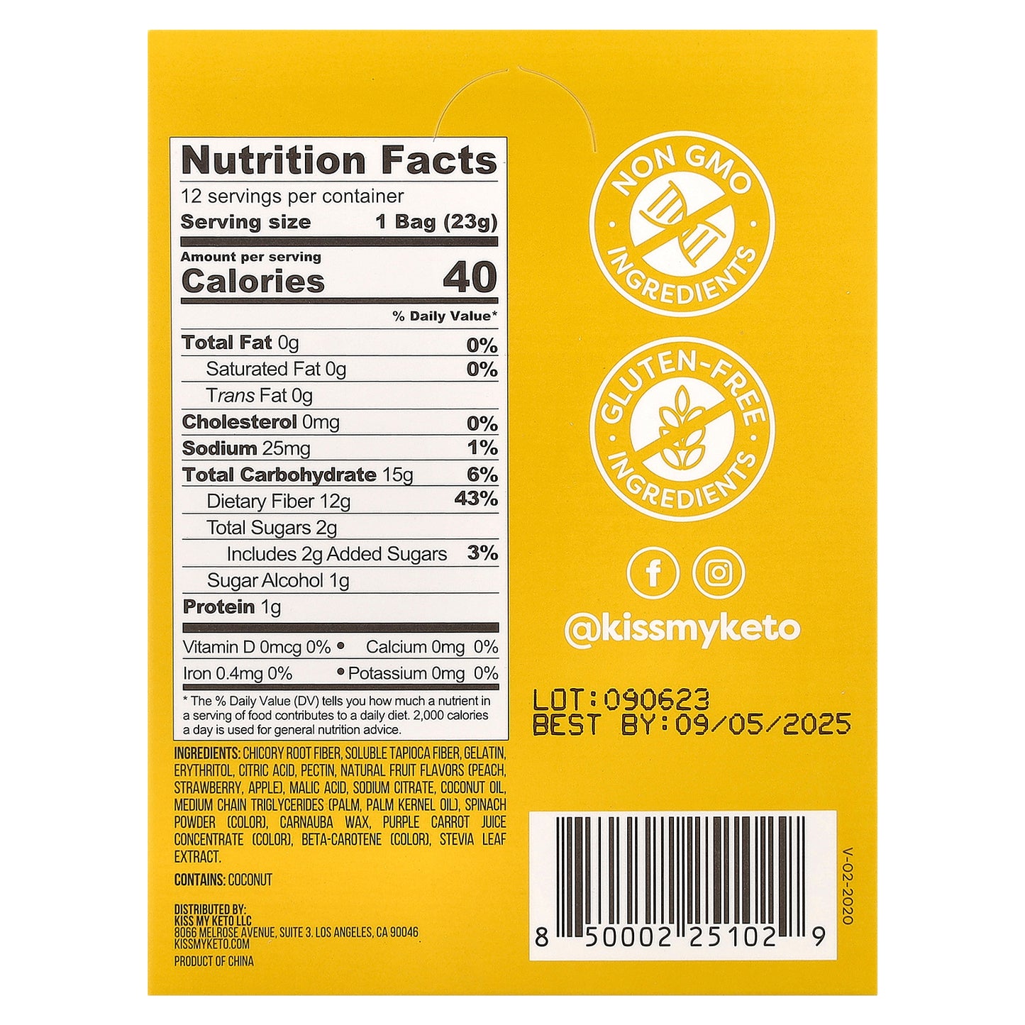 Kiss My Keto, Keto Gummy Bears, Fruity, 12 Bags, 0.79 oz (23 g) Each