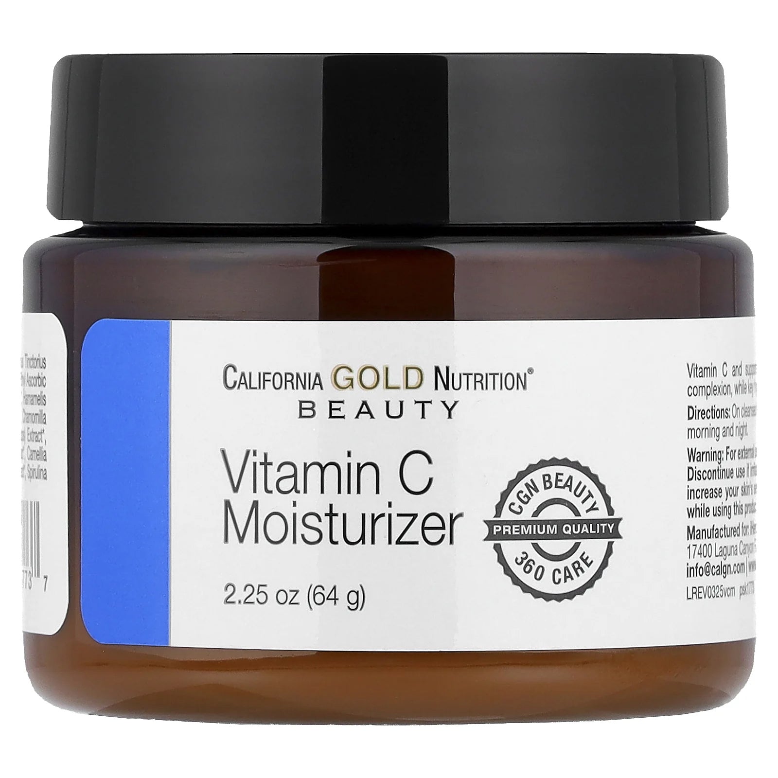 California Gold Nutrition, Vitamin C Moisturizer, Enhanced Brightening Lightweight Cream, 2.25 oz (64 g)