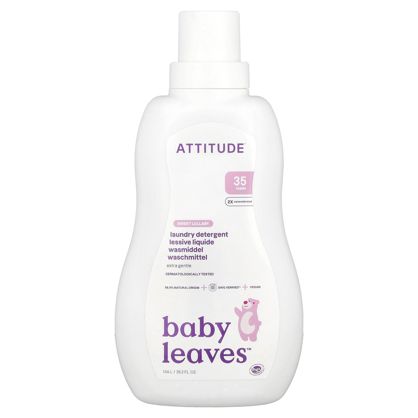 ATTITUDE, Baby Leaves™, Laundry Detergent, Sweet Lullaby, 35.2 fl oz (1.04 l)