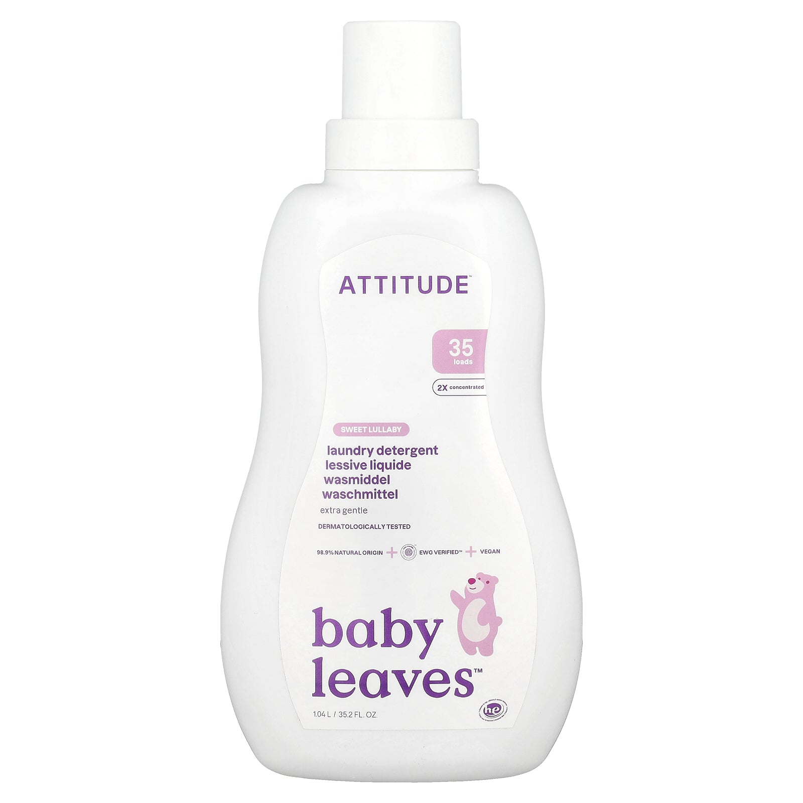 ATTITUDE, Baby Leaves™, Laundry Detergent, Sweet Lullaby, 35.2 fl oz (1.04 l)