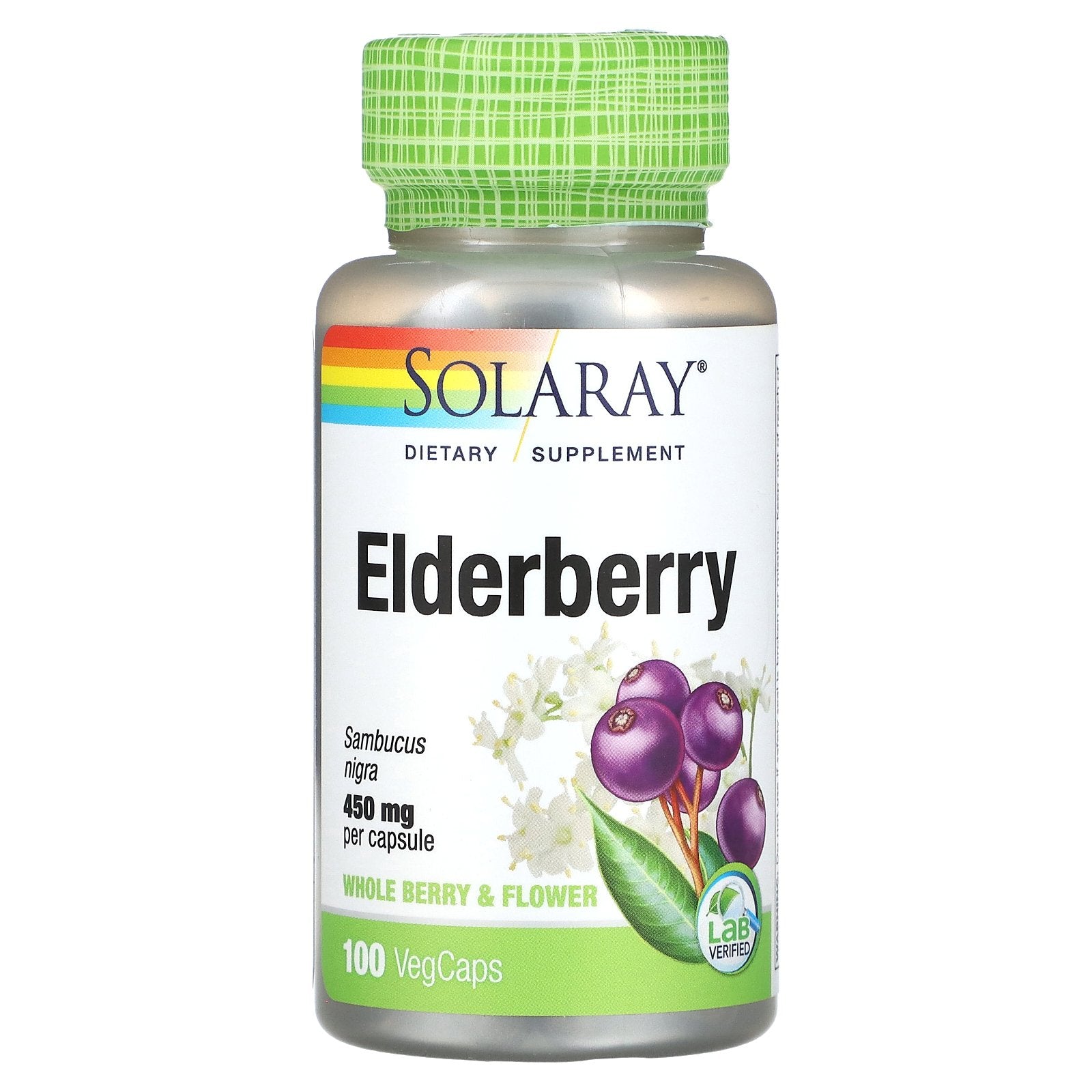 Solaray, Elderberry, 450 mg, 100 VegCaps