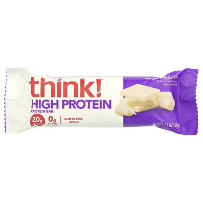 Think !, High Protein Bars, White Chocolate, 10 Bars, 2.1 oz (60 g) Each