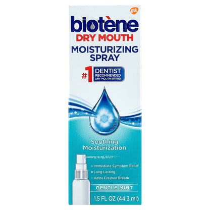 Biotene Dental Products, Dry Mouth Moisturizing Spray, Gentle Mint, 1.5 fl oz (44.3 ml)