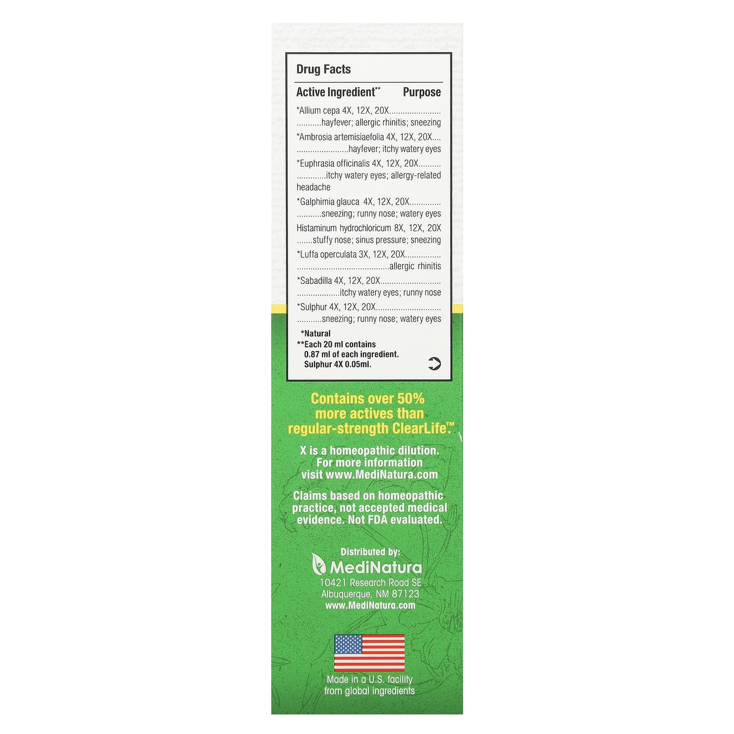 MediNatura, ClearLife™, Allergy Nasal Spray, 0.68 fl oz (20 ml)