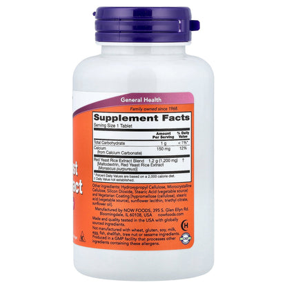 NOW Foods, Red Yeast Rice Extract, 60 Tablets