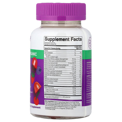 SmartyPants, Toddlers Organic, Multi & Omegas Gummies, Cherry and Mixed Berry, 60 Gummies