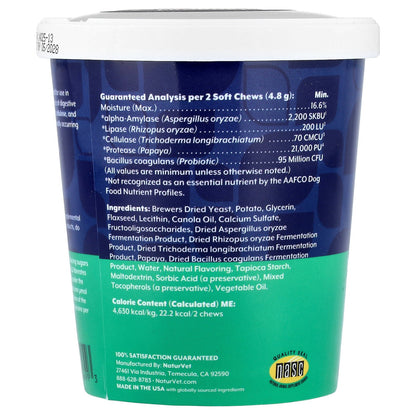 NaturVet, Digestive Enzymes With Pre and Probiotic, For Dogs, Bacon & Chicken, 70 Soft Chews, 5.9 oz (168 g)