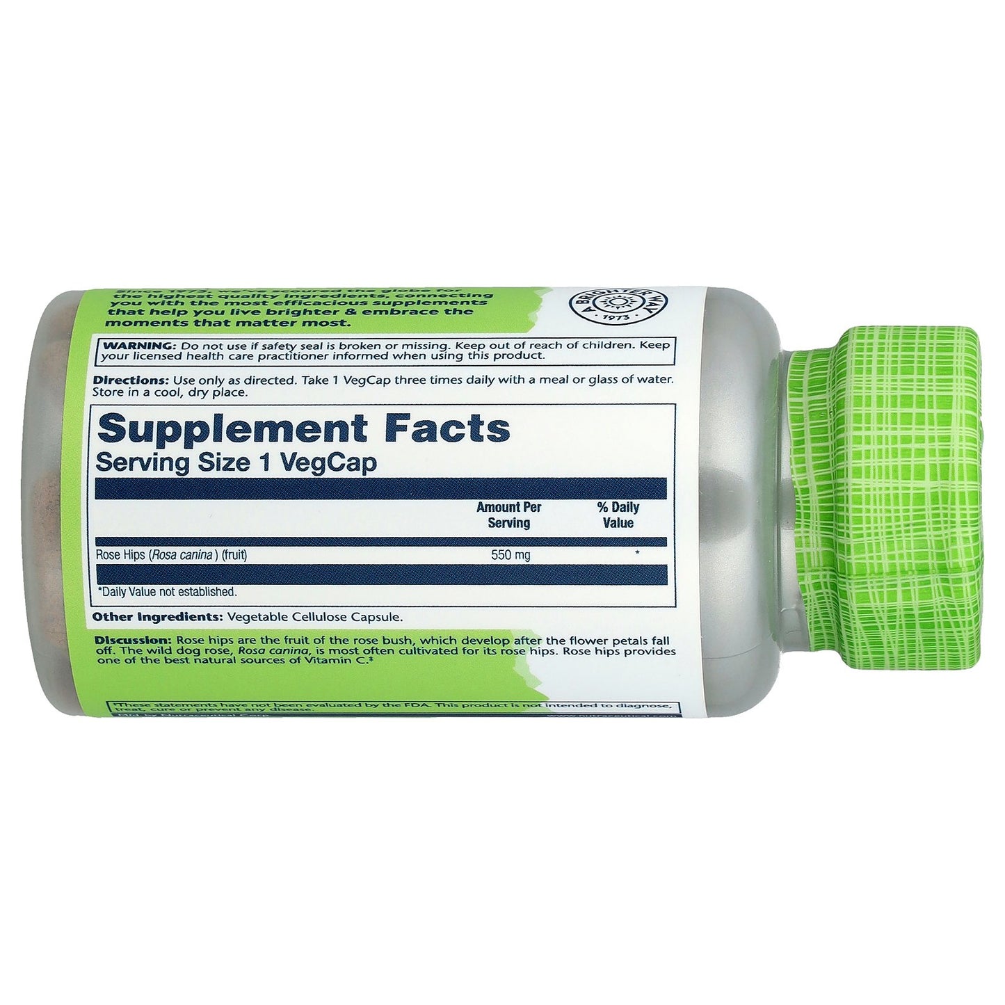 Solaray, True Herbs, Rose Hips, 550 mg, 100 VegCaps