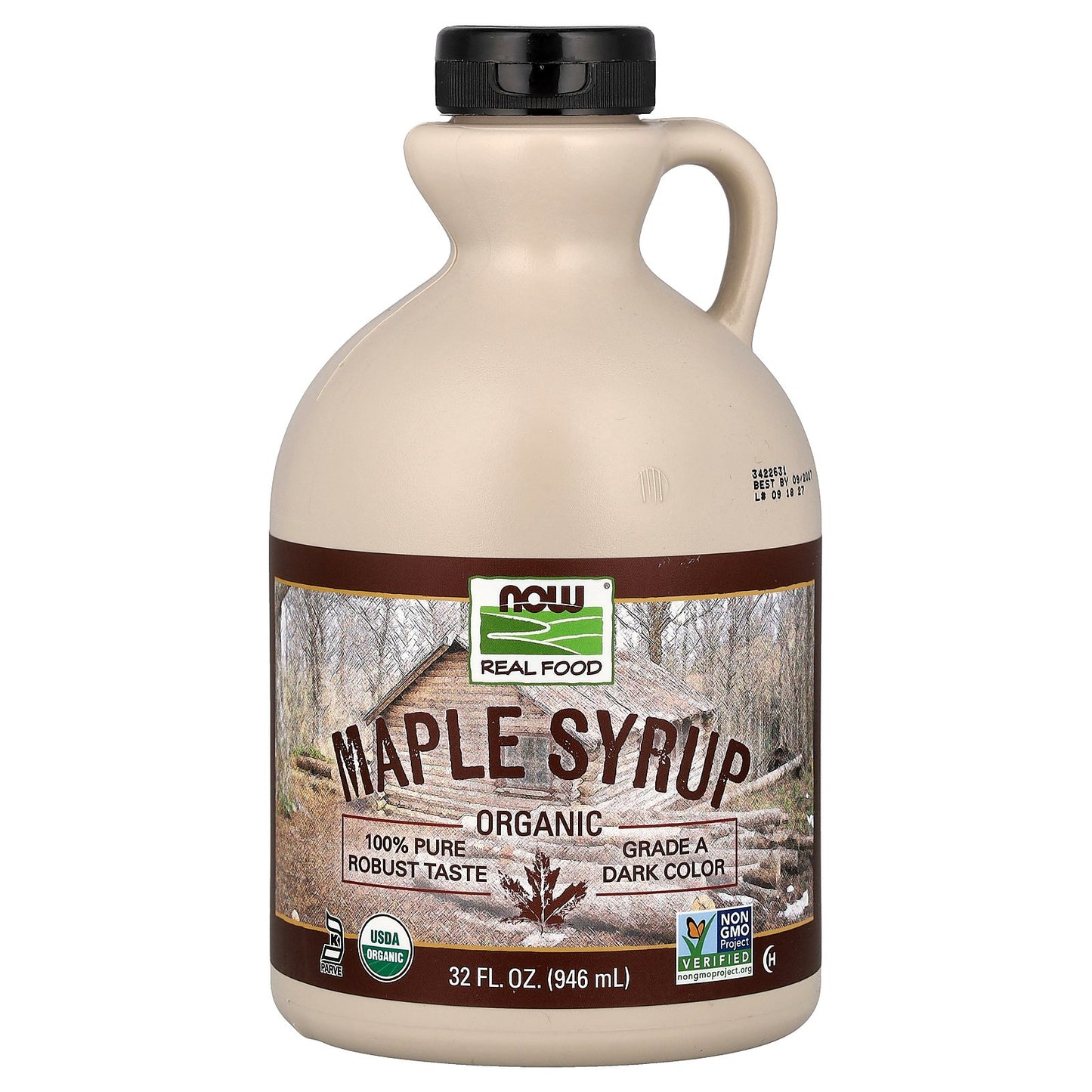 NOW Foods, Real Food, Organic Maple Syrup, Grade A, Dark Color, 32 fl oz (946 ml)