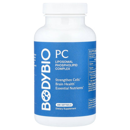 BodyBio, PC, Liposomal Phospholipid Complex, 100 Softgels (650 mg per Softgel)