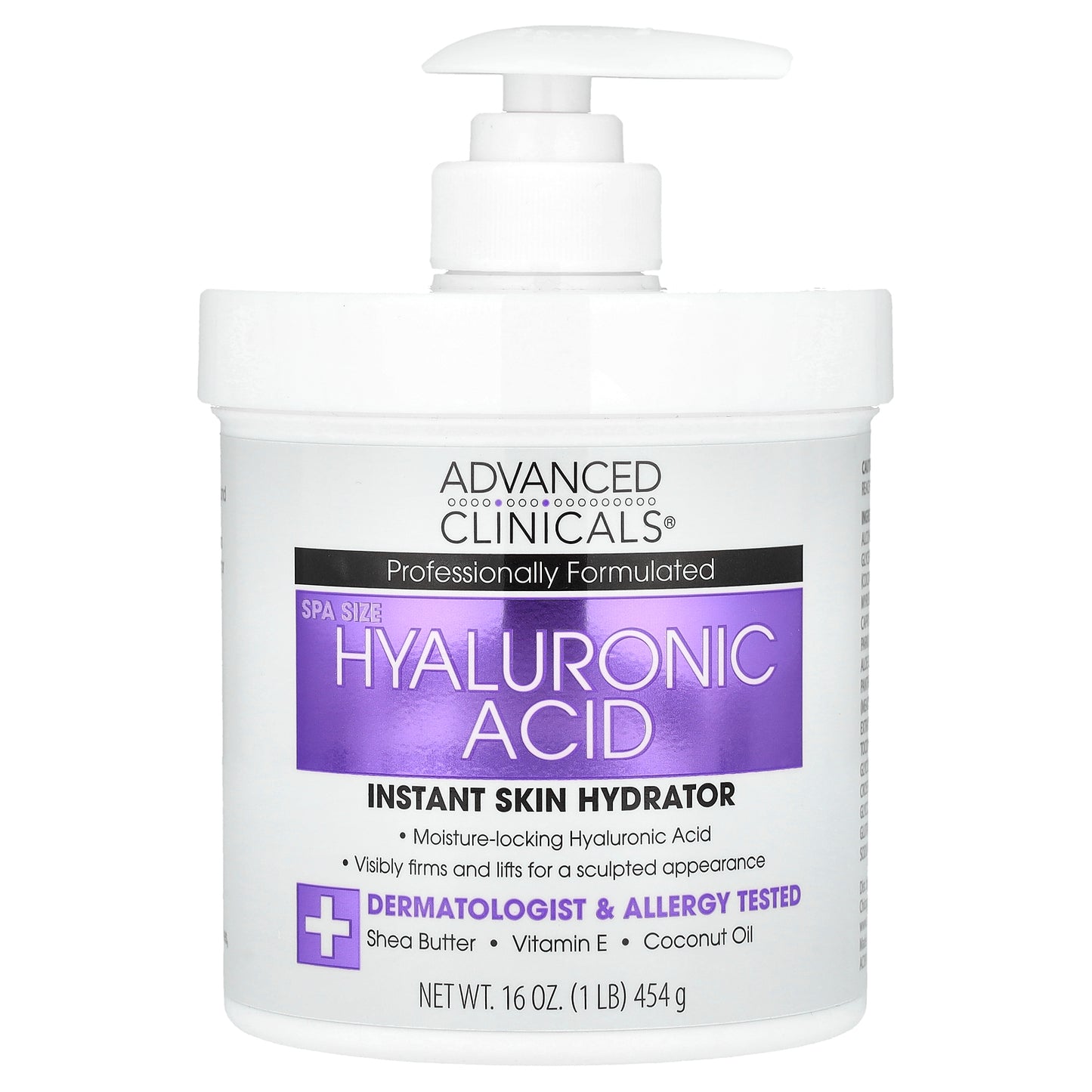 Advanced Clinicals, Hyaluronic Acid, Instant Skin Hydrator, 16 oz (454 g)