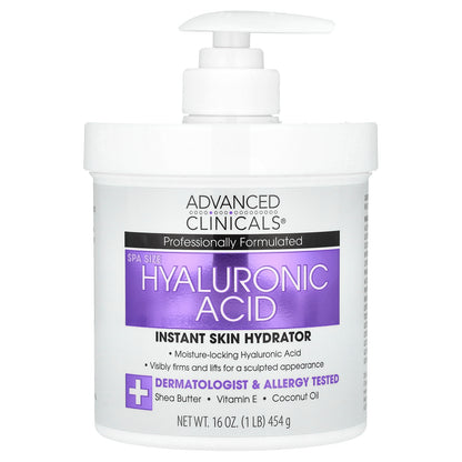 Advanced Clinicals, Hyaluronic Acid, Instant Skin Hydrator, 16 oz (454 g)