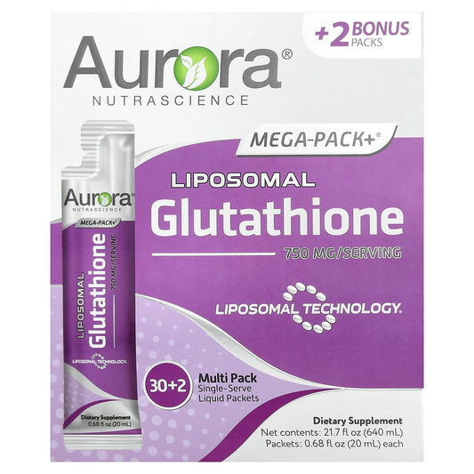 Aurora Nutrascience, Mega-Pack+®, Liposomal Glutathione, 32 Packets, 0.68 fl oz (20 ml) Each
