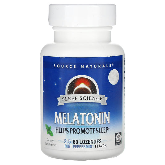 Source Naturals, Sleep Science, Melatonin, Peppermint, 2.5 mg, 60 Lozenges