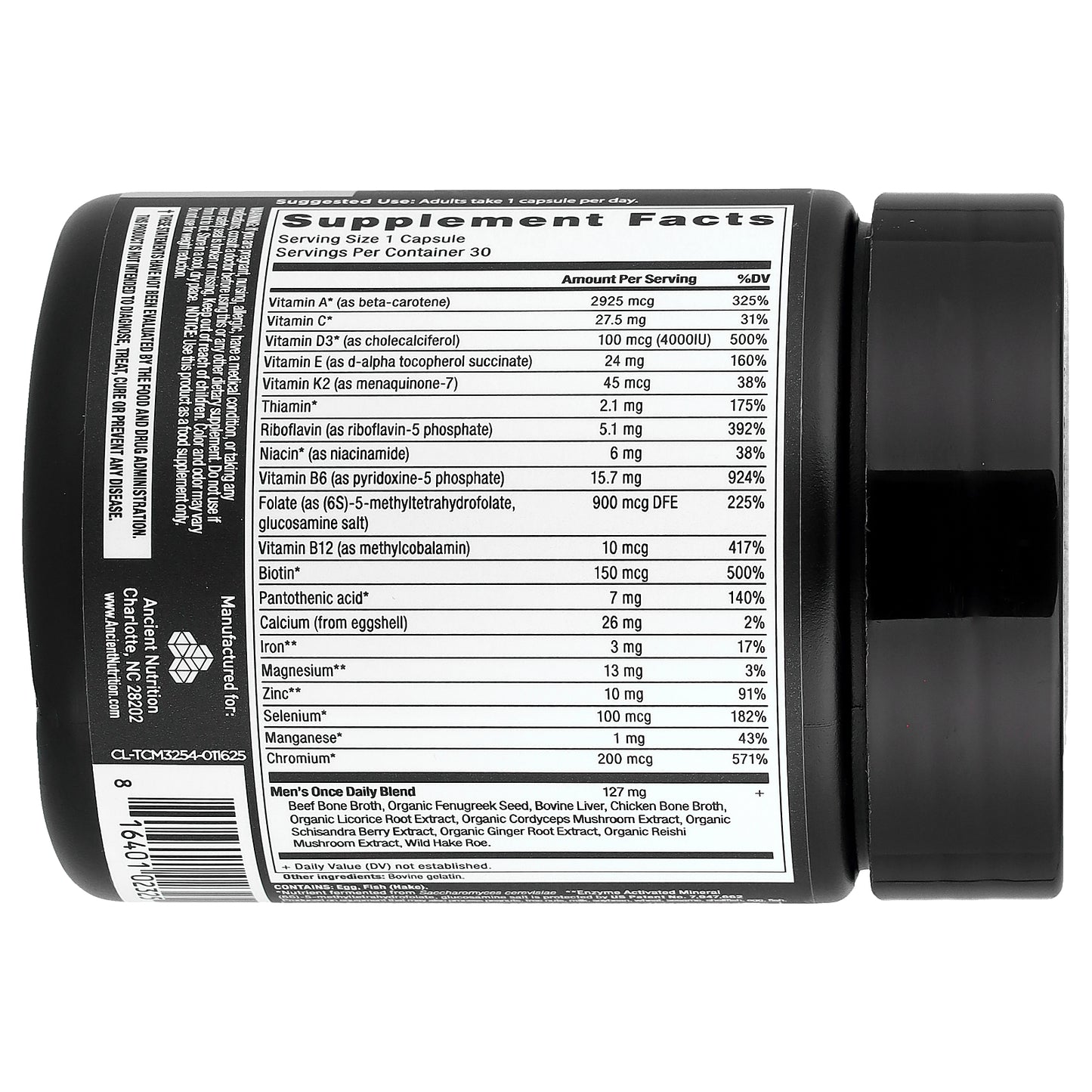 Ancient Nutrition, Men's Once Daily Multivitamin, 30 Capsules