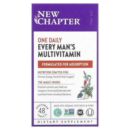 New Chapter, Every Man's One Daily Multivitamin, 48 Vegetarian Tablets