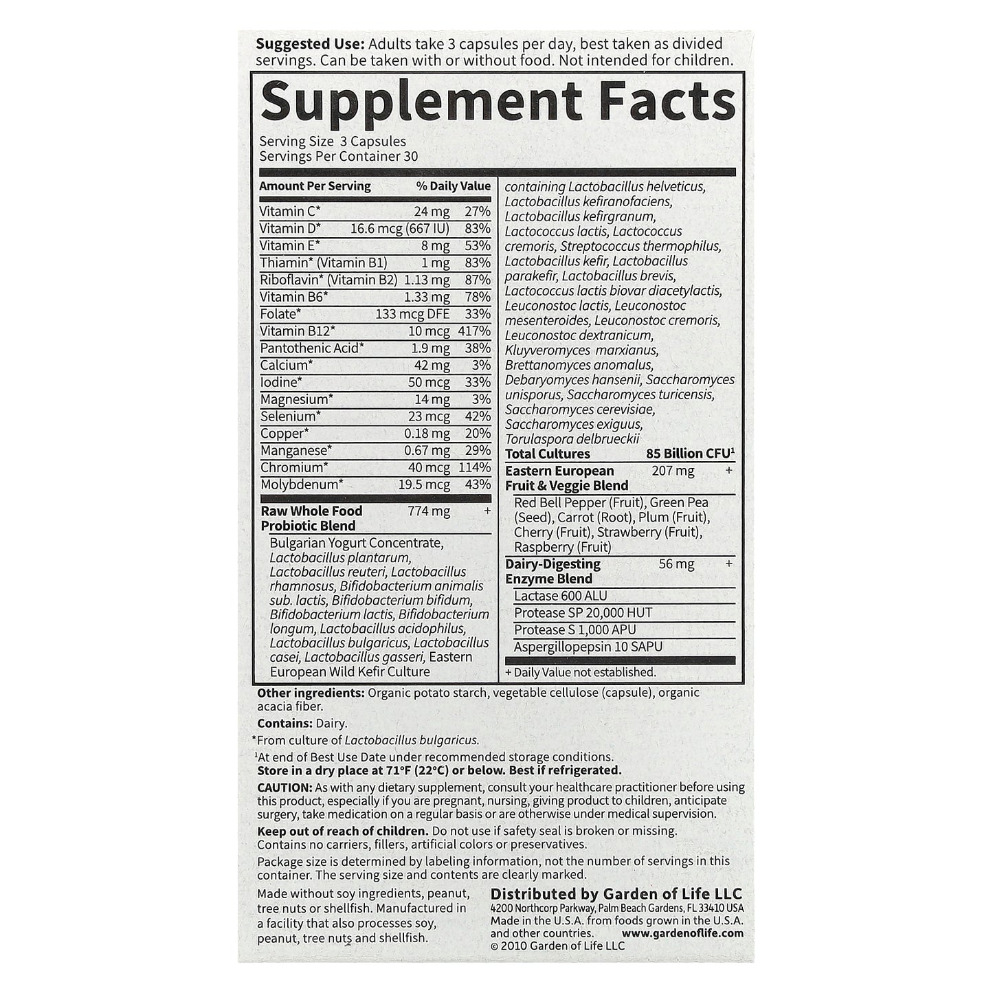 Garden of Life, RAW Probiotics, Women 50 & Wiser, 90 Vegetarian Capsules