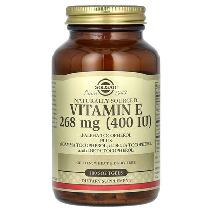 Solgar, Naturally Sourced Vitamin E, 268 mg (400 IU), 100 Softgels