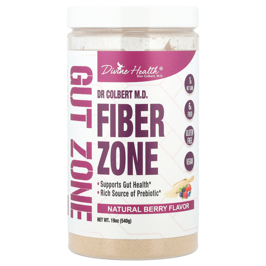 Divine Health, Dr Colbert M.D. Fiber Zone, Natural Berry, 19 oz (540 g)