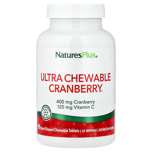 NaturesPlus, Ultra Chewable Cranberry®, 90 Heart-Shaped Chewable Tablets