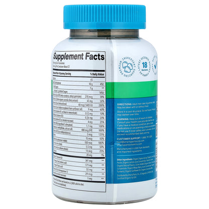 SmartyPants, Men’s Organic Multi & Omegas Gummies, Raspberry, Orange, and Cherry, 90 Gummies