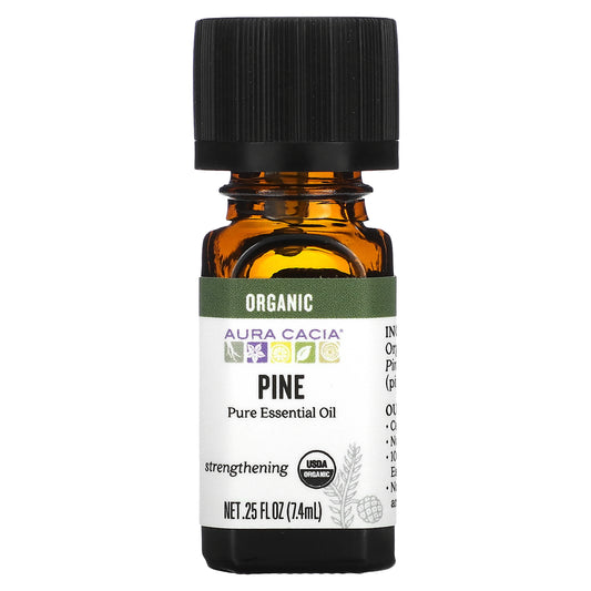 Aura Cacia, Pure Essential Oil, Organic Pine, 0.25 fl oz (7.4 ml)