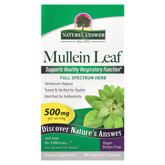 Nature's Answer, Mullein Leaf, 500 mg, 90 Vegetarian Capsules