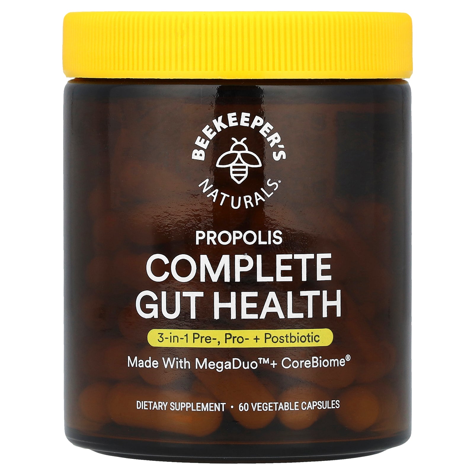 Beekeeper's Naturals, Propolis Complete Gut Health, 60 Vegetable Capsules