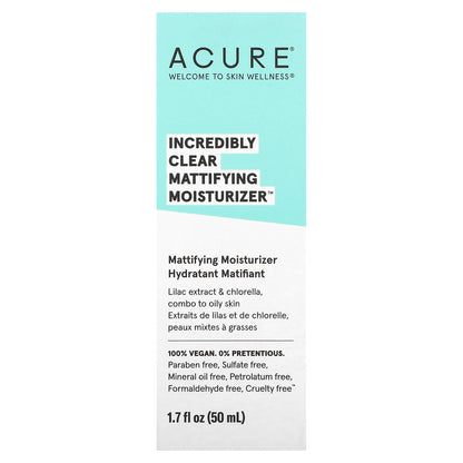 ACURE, Incredibly Clear, Mattifying Moisturizer, 1.7 fl oz (50 ml)