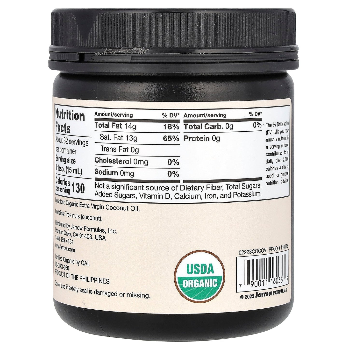 Jarrow Formulas, Extra Virgin Coconut Oil, 16 fl oz (473 ml)