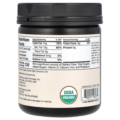 Jarrow Formulas, Extra Virgin Coconut Oil, 16 fl oz (473 ml)