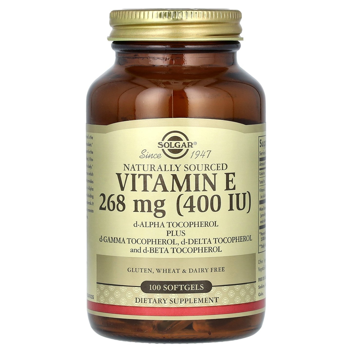 Solgar, Naturally Sourced Vitamin E, 100 Softgels