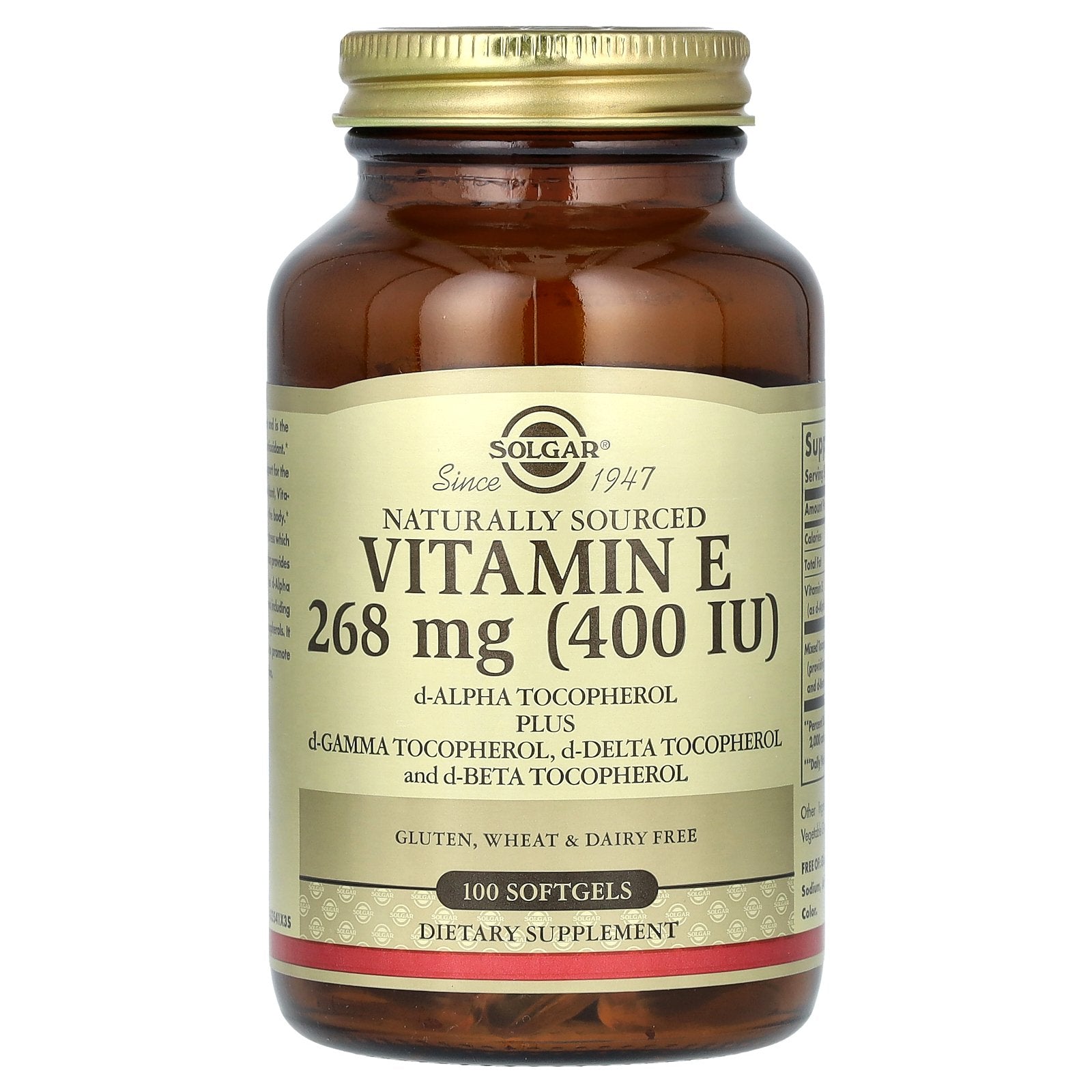 Solgar, Naturally Sourced Vitamin E, 100 Softgels