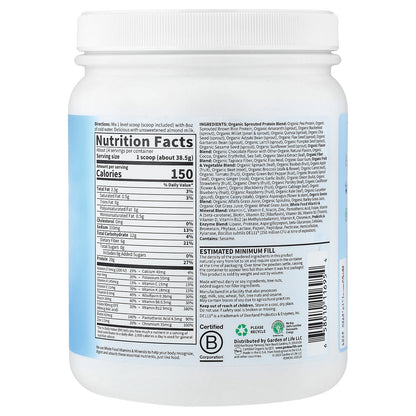 Garden of Life, RAW Organic Meal Replacement Shake, Chocolate, 19.01 oz (539 g)