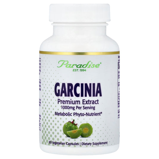Paradise Herbs, Garcinia Premium Extract, 60 Vegetarian Capsules (500 mg per Capsule)