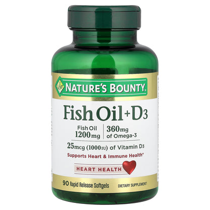 Nature's Bounty, Fish Oil + D3, 90 Rapid Release Softgels
