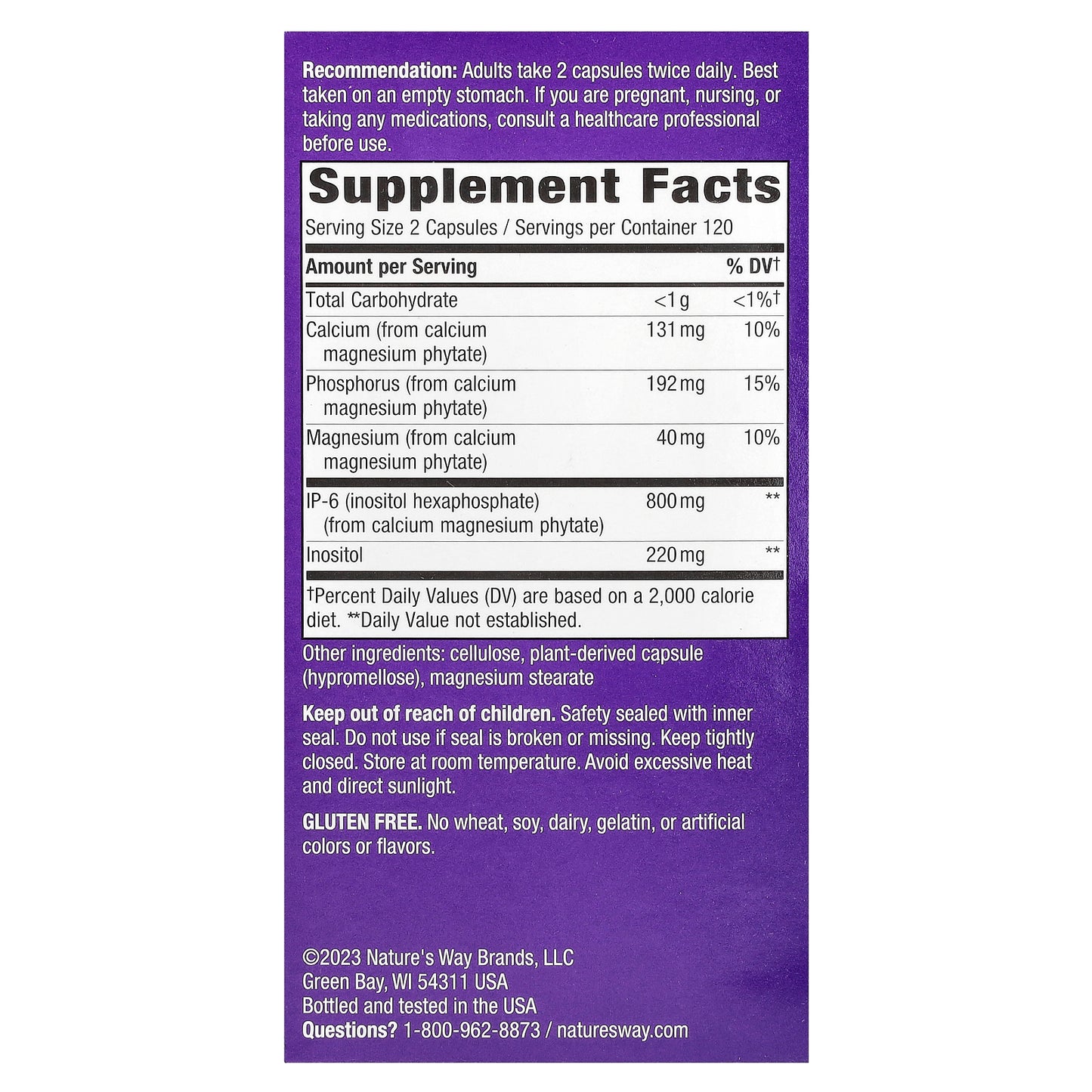 Nature's Way, Cell Forté, IP-6 & Inositol, 240 Vegan Capsules