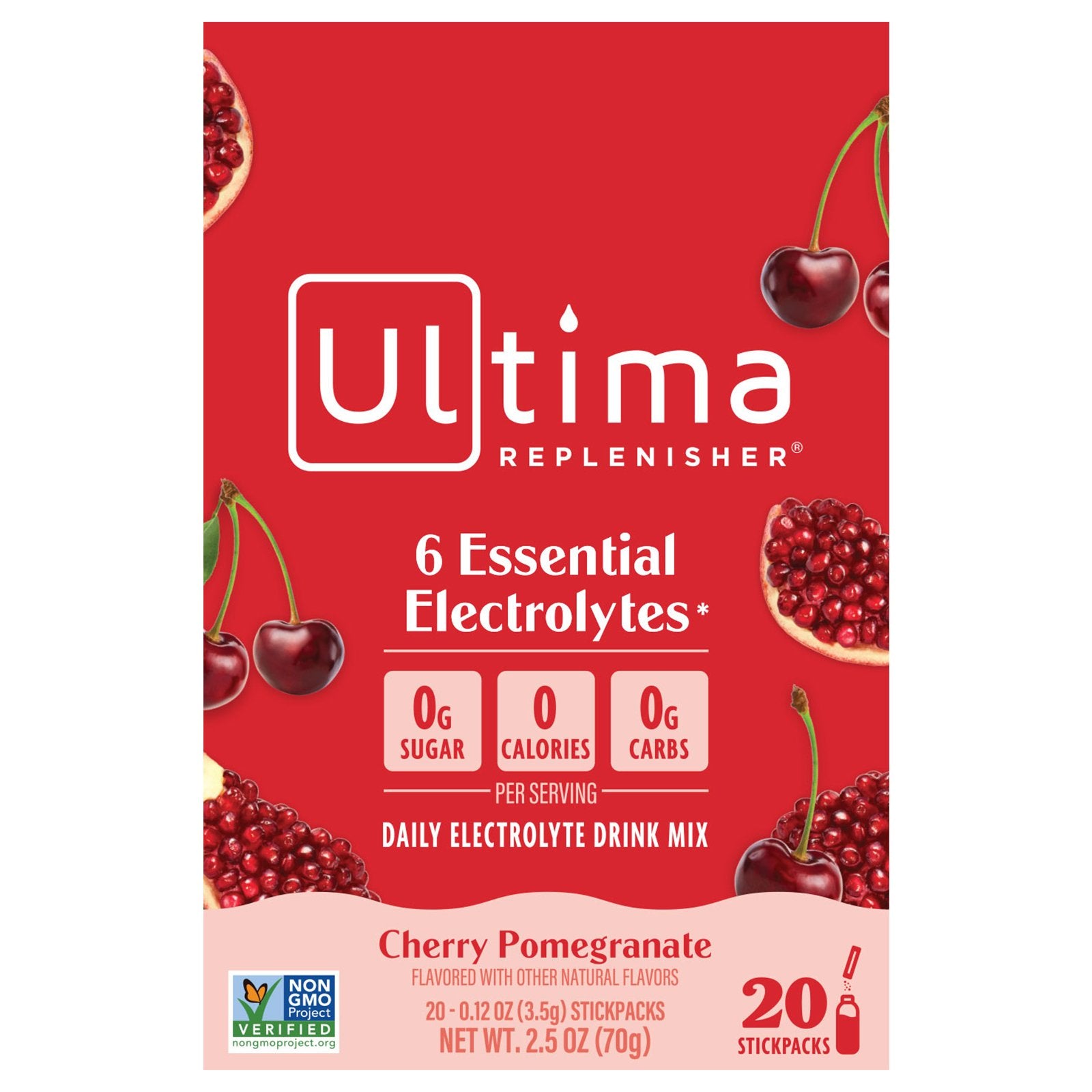 Ultima Replenisher, Electrolyte Mix, Cherry Pomegranate, 20 StickPacks, 0.12 oz (3.4 g) Each