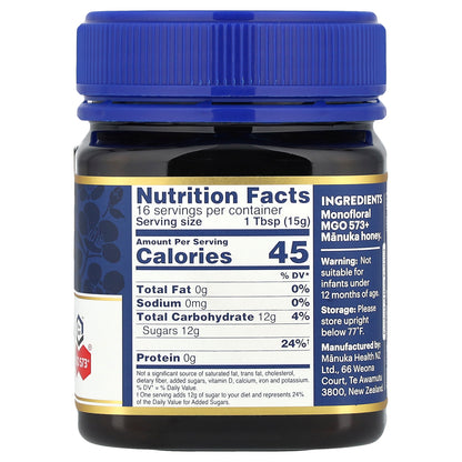 Manuka Health, Raw Manuka Honey, UMF 16+™, MGO 573+, 8.8 oz (250 g)