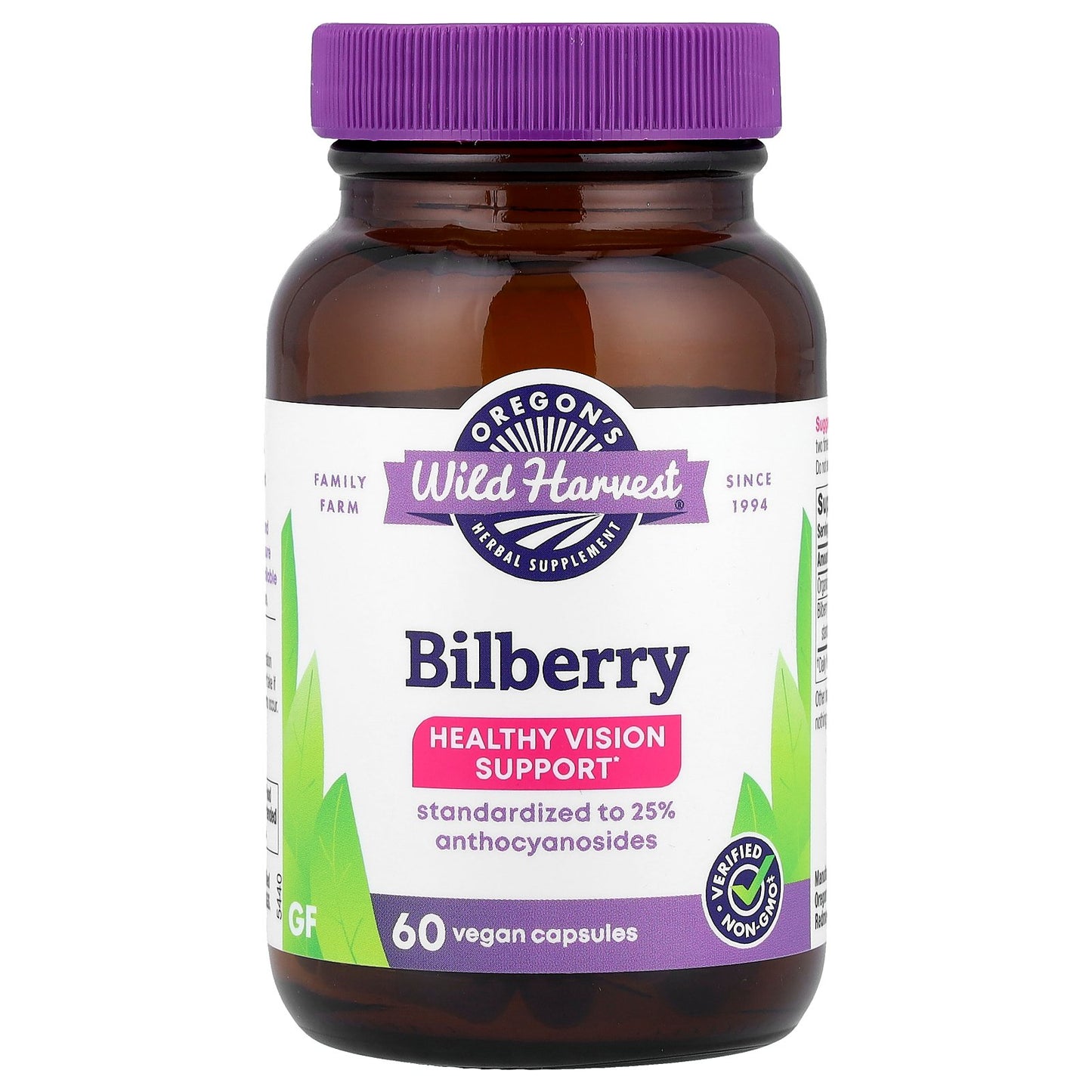 Oregon's Wild Harvest, Bilberry, 60 Vegan Capsules