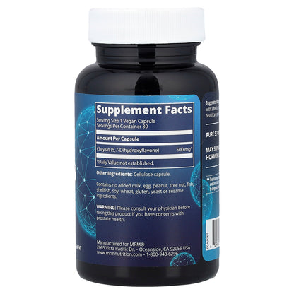 MRM Nutrition, Chrysin 500, 30 Vegan Capsules (500 mg per Capsule)