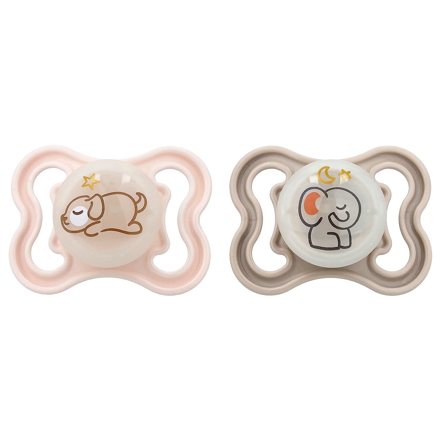 MAM, Supreme Night Pacifier, 0-6 Months, Pink & Grey , 2 Count