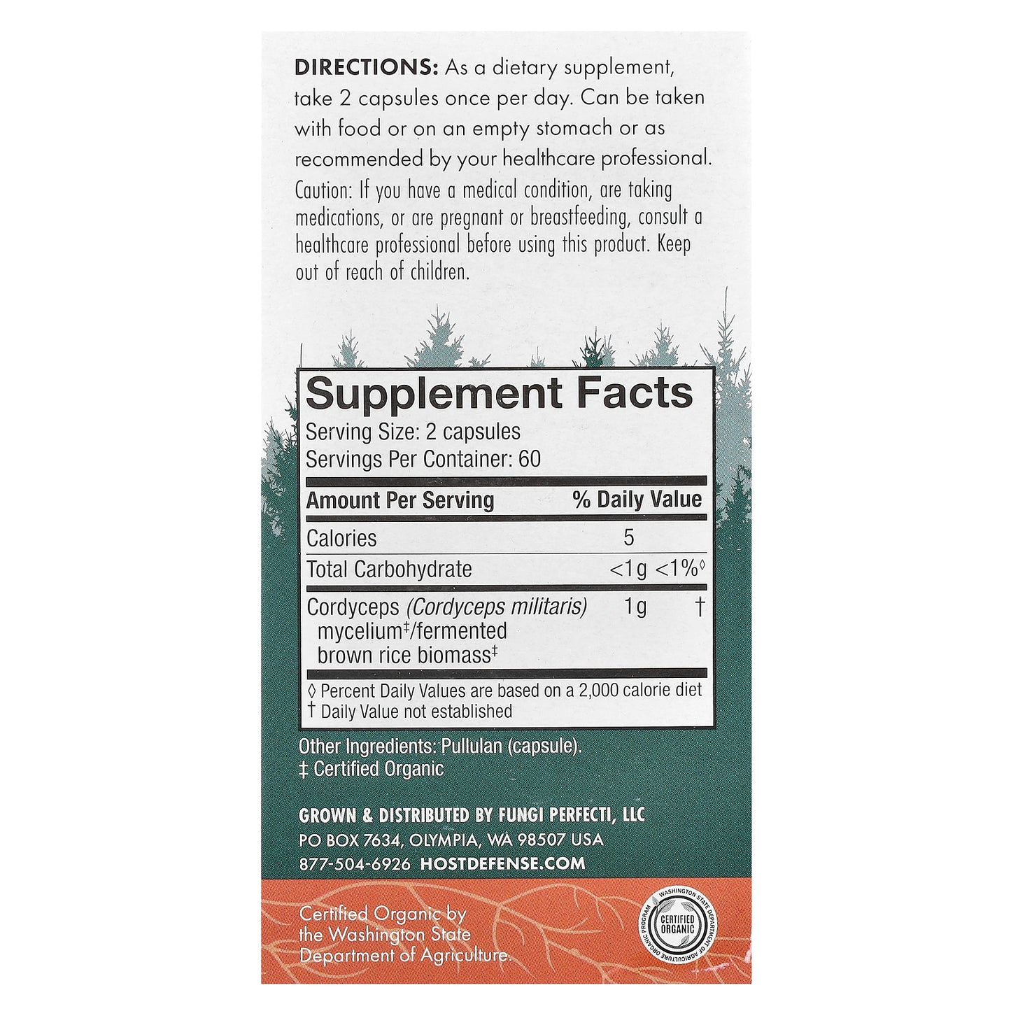 Host Defense, Mushrooms™, Cordyceps, 120 Capsules (0.5 g per Capsule)