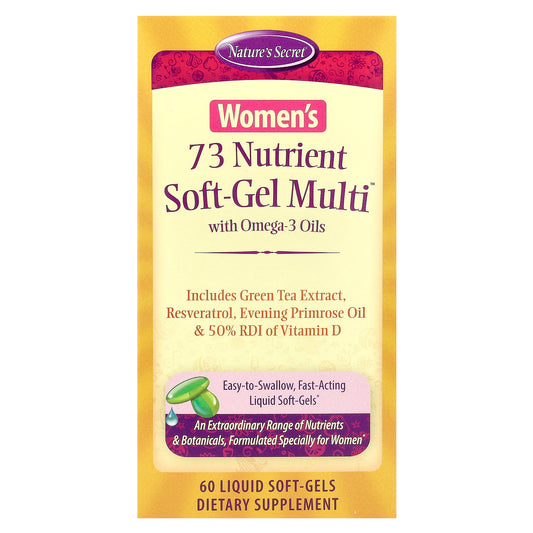 Nature's Secret, Women's 73 Nutrient Soft-Gel Multi™ With Omega-3 Oils, 60 Liquid Soft-Gels