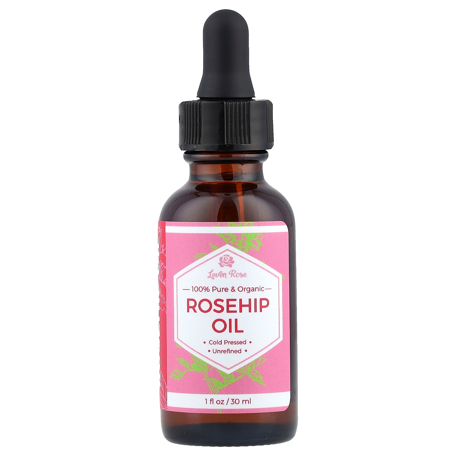 Leven Rose, 100% Pure & Organic, Rosehip Oil, 1 fl oz (30 ml)