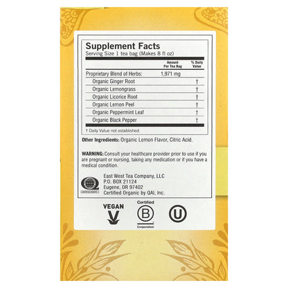 Yogi Tea, Lemon Ginger, Caffeine Free, 16 Tea Bags, 1.27 oz (36 g)