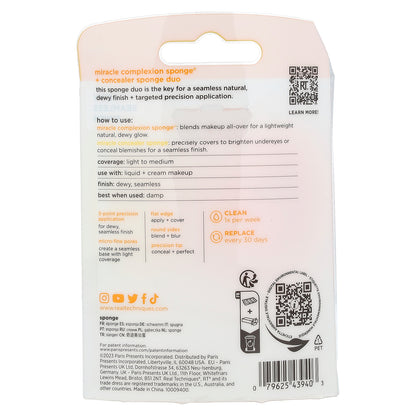 Real Techniques, Miracle Complexion Sponge® + Concealer Sponge Duo, 2 Sponges