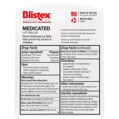 Blistex, Medicated Lip Balm, Lip Protectant/Sunscreen, SPF 15, 0.15 oz (4.25 g)