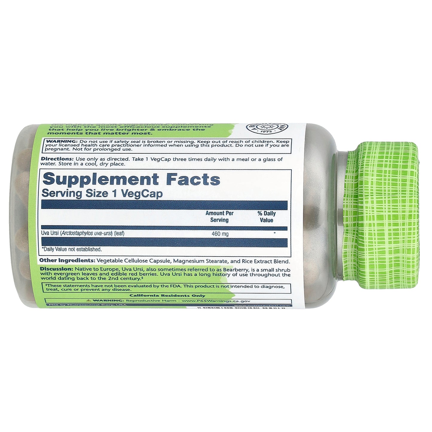 Solaray, True Herbs, Uva Ursi, 460 mg, 100 VegCaps