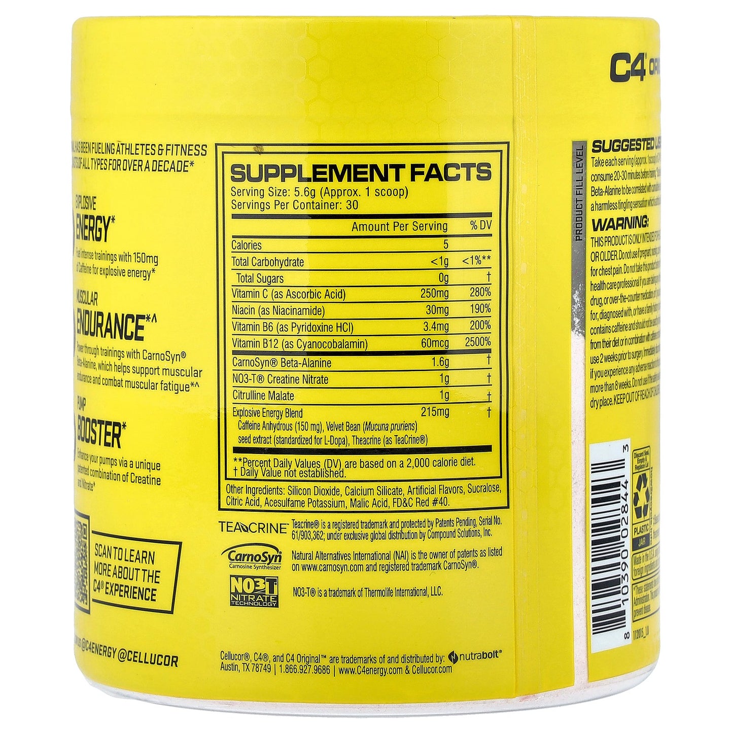 C4 / Cellucor, C4® Original, Pre-Workout, Watermelon, 5.9 oz (168 g)
